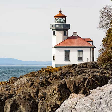 Lime Kiln Lighthouse on San Juan Island, Washington.